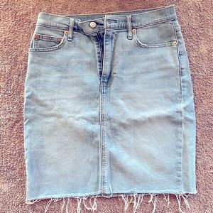 Long Jean Pencil Skirt